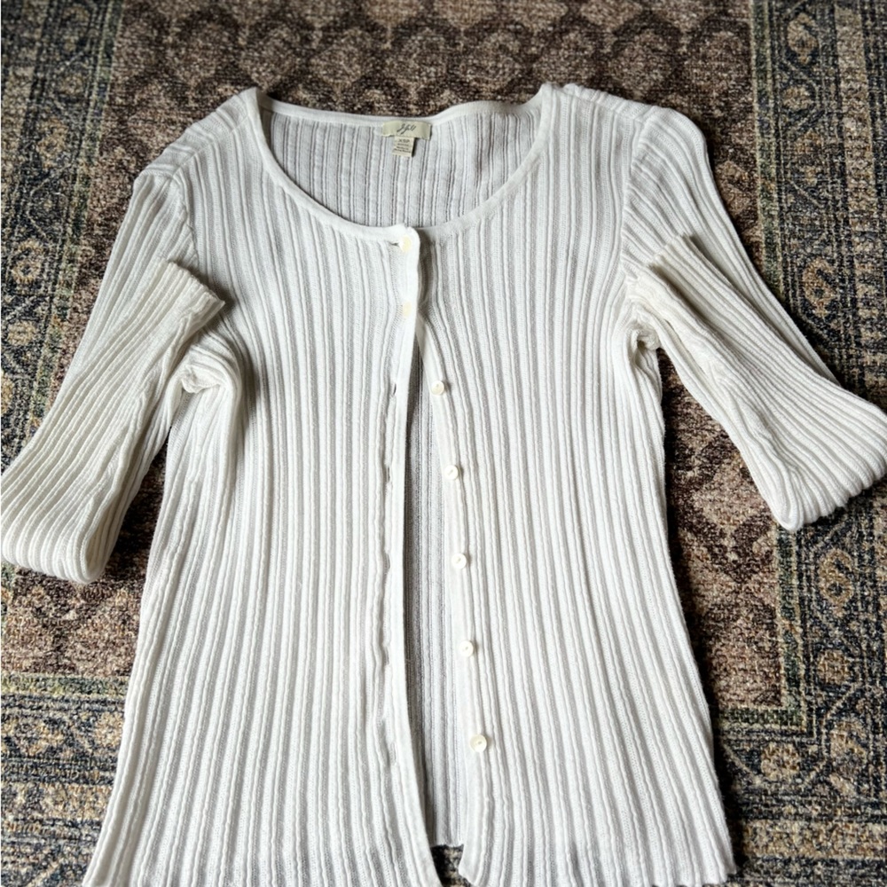 J.Jill white cardigan